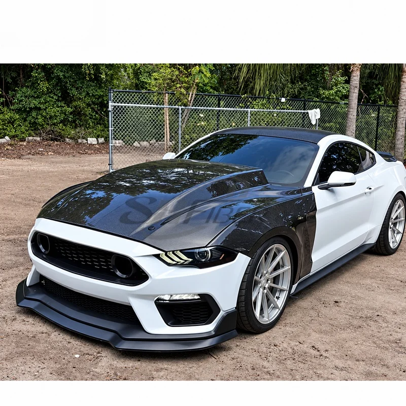 Lightweight CJ Style Carbon Fiber Engine Hood Fit 2018-2023 2024+ Car Aftermarket Exterior Upgrade Body Parts