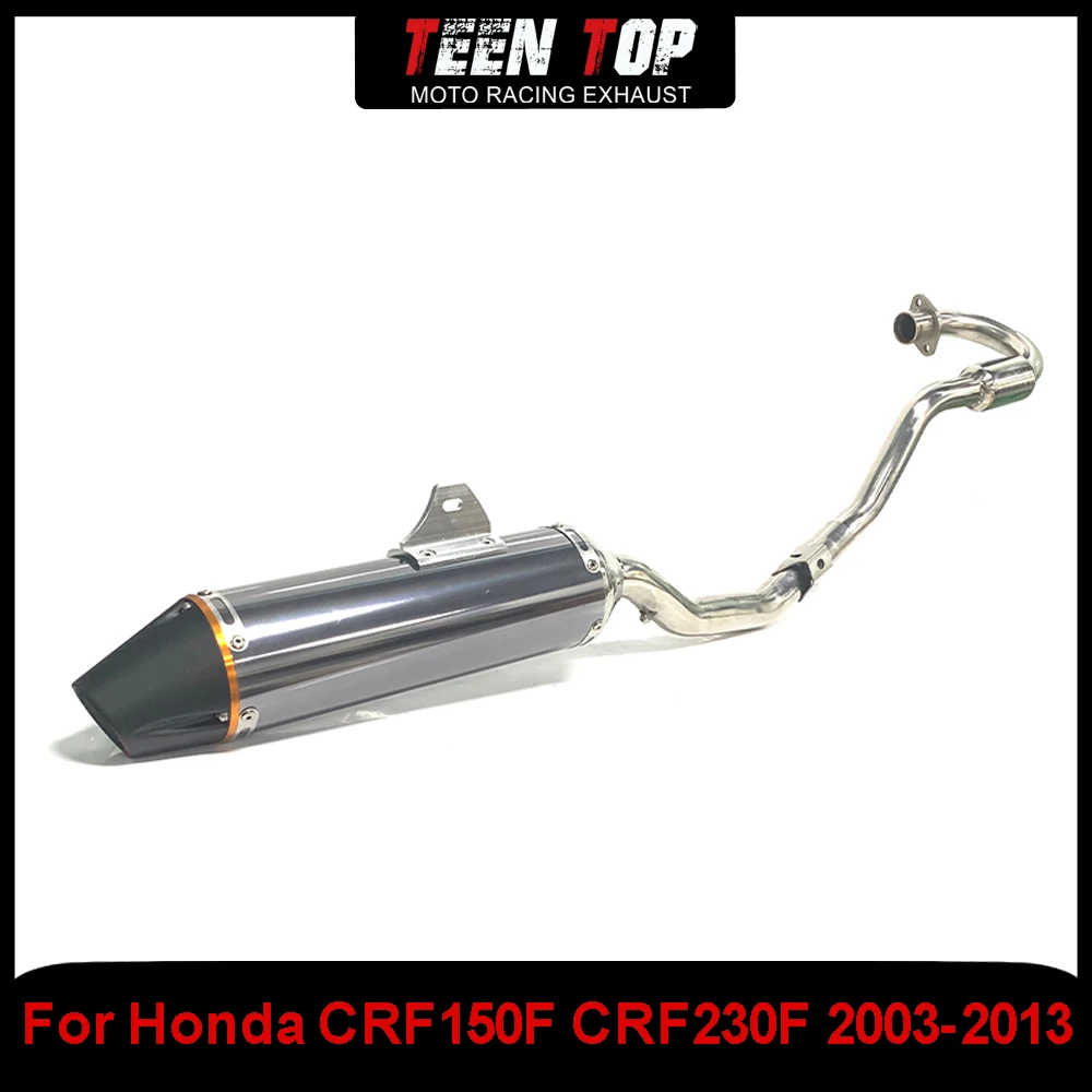 Motorcycle Exhaust Escape Moto Full Systems For Honda CRF150F CRF230F Front Middle Link Pipe Muffler Slip On 2003-2013