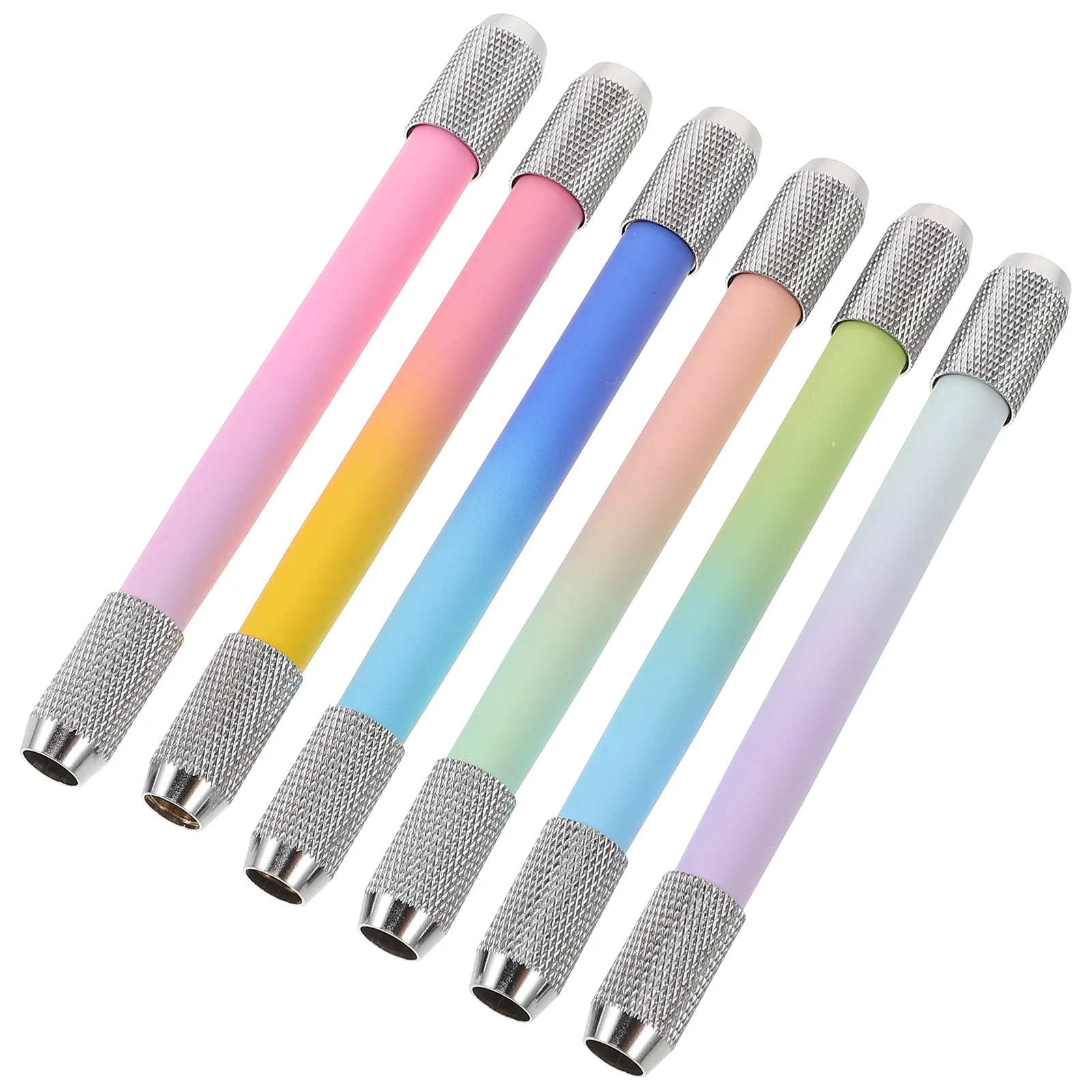 ที่ต่อดินสอโลหะแบบสั้น 6 ชิ้น สำหรับดินสอสี ดินสอเขียนแบบ อุปกรณ์ศิลปะ อุปกรณ์วาดภาพ สำหรับโรงเรียน สำนักงาน การสอน