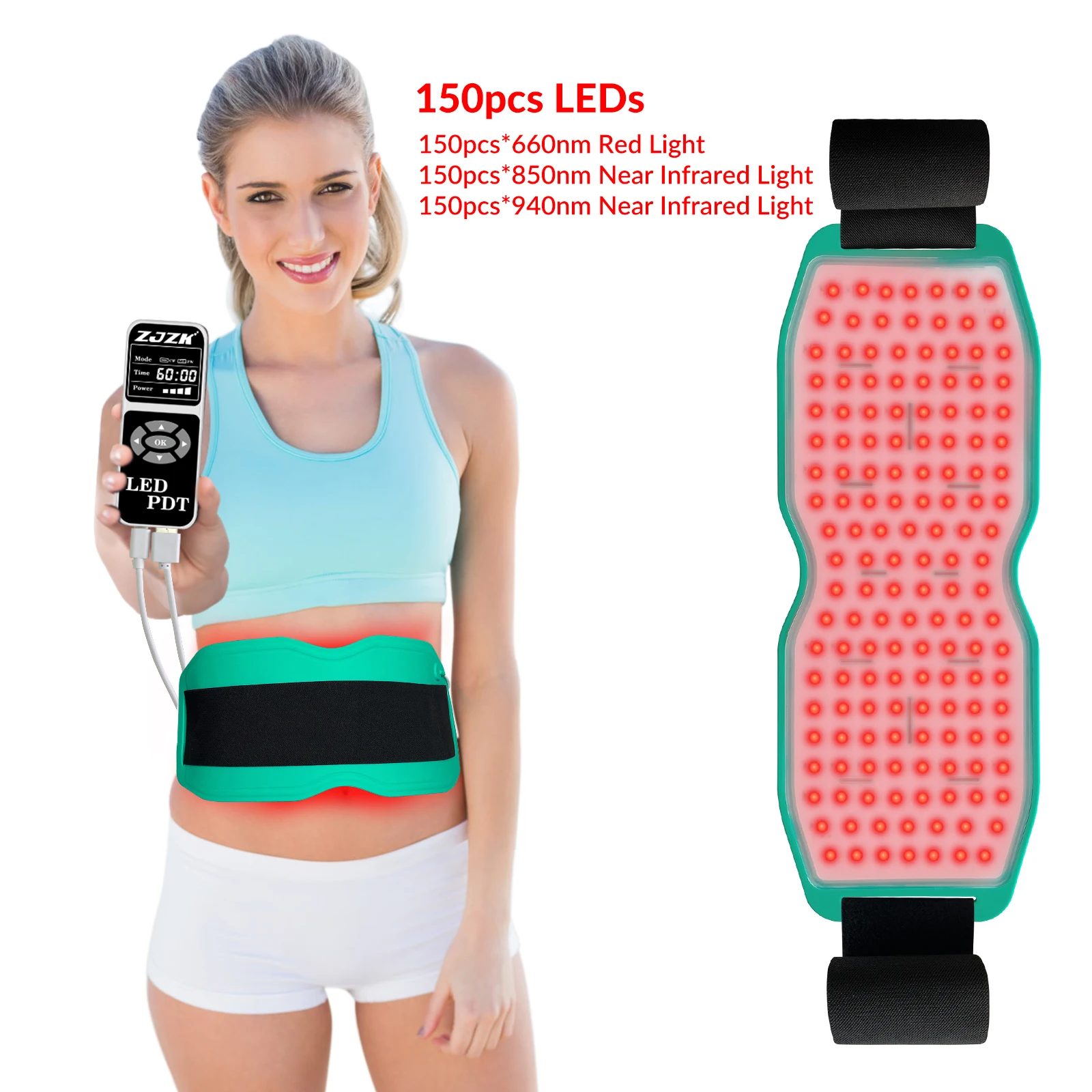 

ZJZK 660nm 850nm 940nm Infrared Therapy Pad Silicone Mat for Deep Tissue Pain Relief Anti-inflammation Arthritis Muscle Recovery