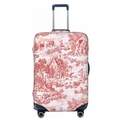 Custom Vintage French Toile De Jouy Motif Pattern Luggage Cover Elastic Travel Suitcase Protective Covers Suit For 18-32 inch