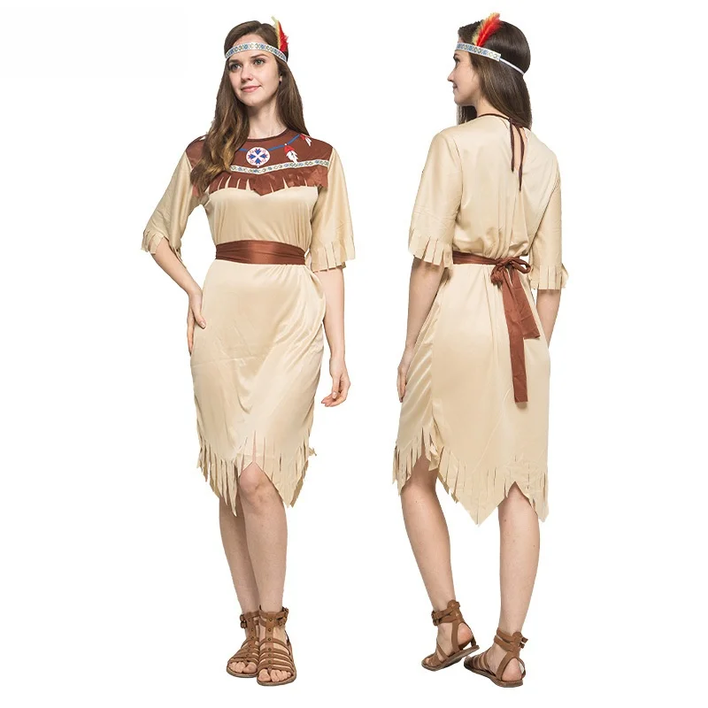 Indisches Kostüm für Erwachsene, Halloween, Cosplay, Tanzaufführung, Indigus-Volksoutfit, traditionelles ethnisches Bühnenkostüm