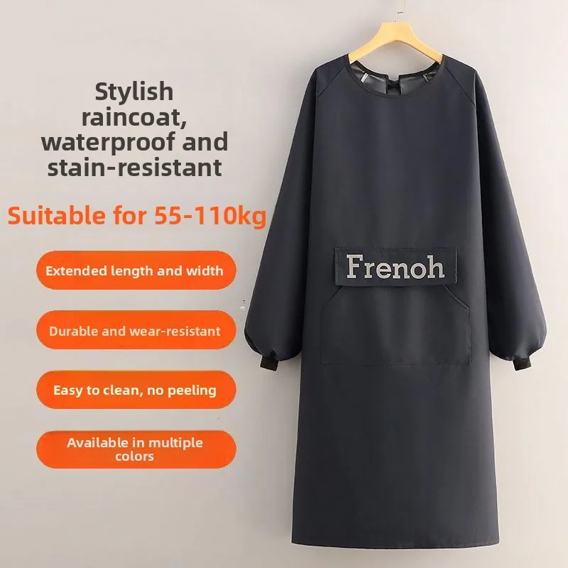 

Длинный фартук све больших размеров, водонепроницаемая, маслостойкая, кухонная спецодежда, мужской нагрудник с принтом, настраиваемый домашний халат...