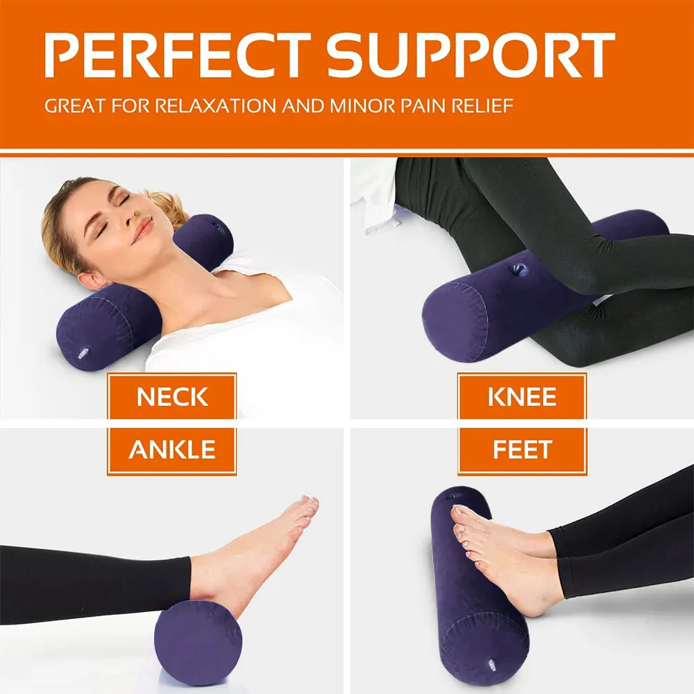 قطعة واحدة من وسادة قابلة للنفخ مصنوعة من مادة PVC، محمولة وسهلة التخزين، مثالية لكل من المنزل والسفر