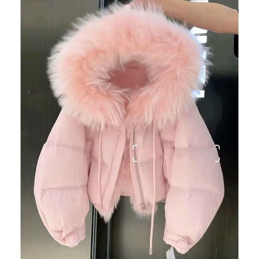 Children's Down Cotton-padded Clothes Girls' Big Fur Collar 2025 New Medium and Older Thickened Jacket Warm Cotton-padded Jacket