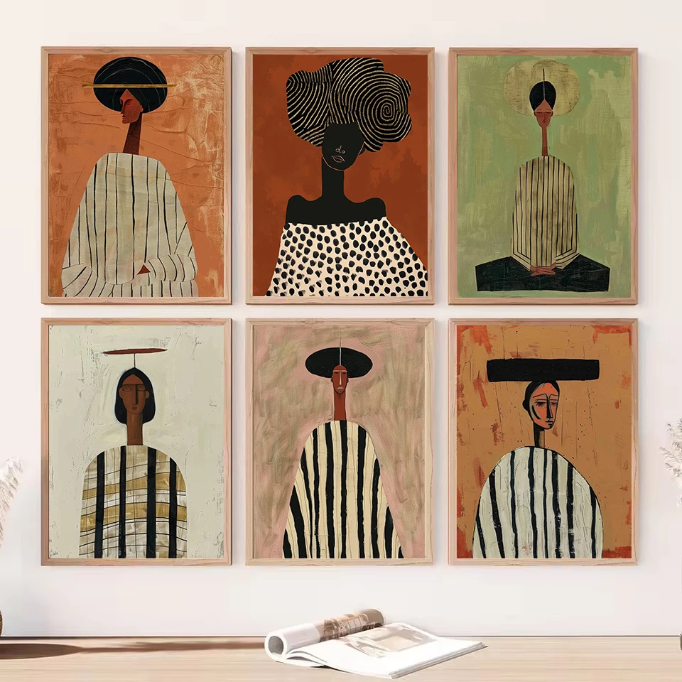 Ethnic Contemporary Fashion - Fashion Abstract African Figure Portrait Ethnic