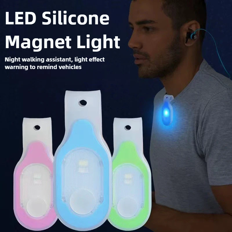 

LED Silicone Magnet Light Luminous Clip Flashlight Rechargeable Safety Warning Cycling Lights Outdoor Waterproof Emergency Lamp