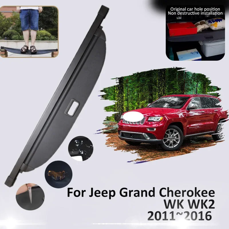 

For Jeep Grand Cherokee WK WK2 2011~2016 2013 2014 2015Trunk Curtain Cargo Covers Storage Partition Anti-peep Tray Accessories