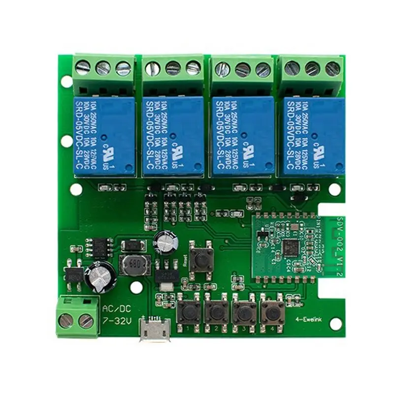 

Акция! 4-канальный модуль умного выключателя с функцией самоблокировки и таймера, беспроводное управление по Wi-Fi.