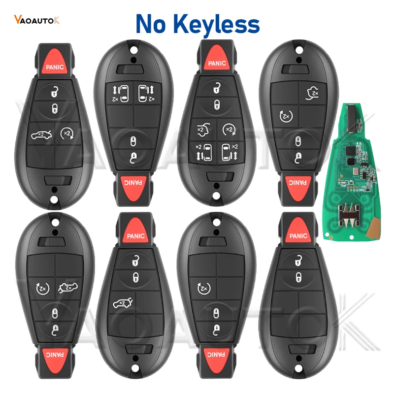 

Half Keyless Car Key fit Dodge Jeep Chrysler Ram Magnum Commander 300 Voyager Grand Cherokee Caliber Journey Smart Fob 433MHZ