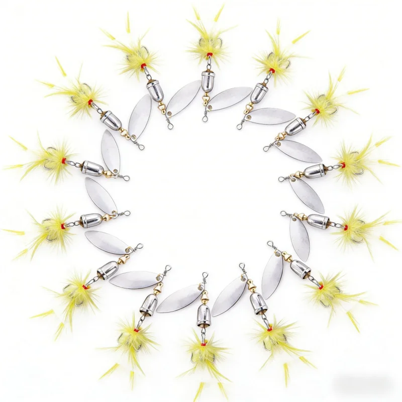 

6Feather Spinner Lure10Packaged metal bionic lures for freshwater and saltwater, specifically designed for killing largemouth ba