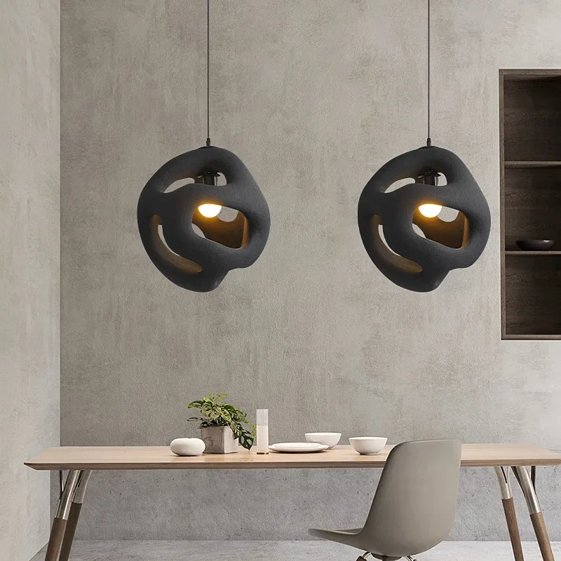 Wabi-Sabi New Design Style Pendant Light Living Room Home Bedroom Dining Resin High-end Indoor Hanging LED Lighting Fixtures