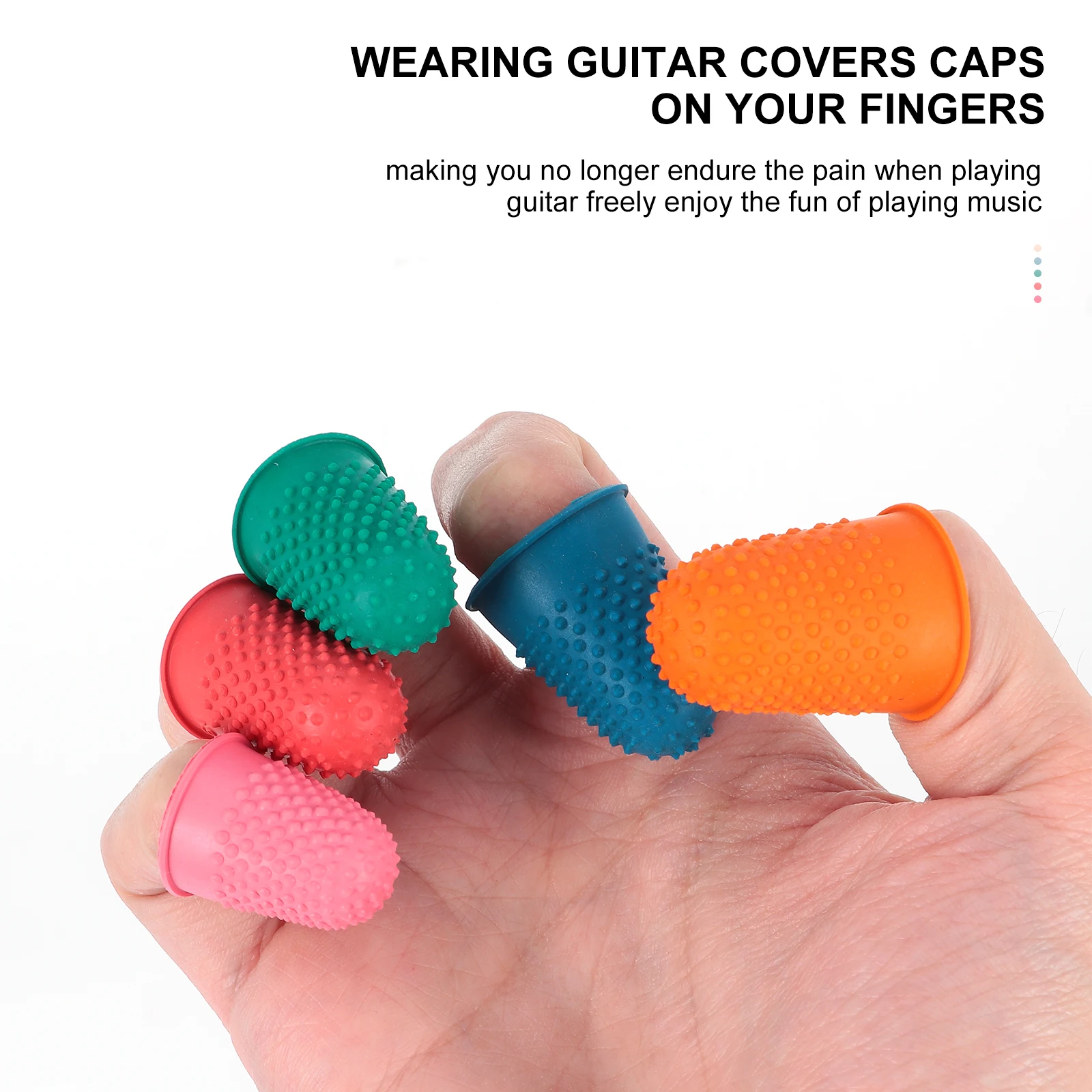 

20 Pcs Guitar Finger Cap Rubber Protector Fingertip Guard Lightweight Breathable Silicone Compatible Musical Instruments