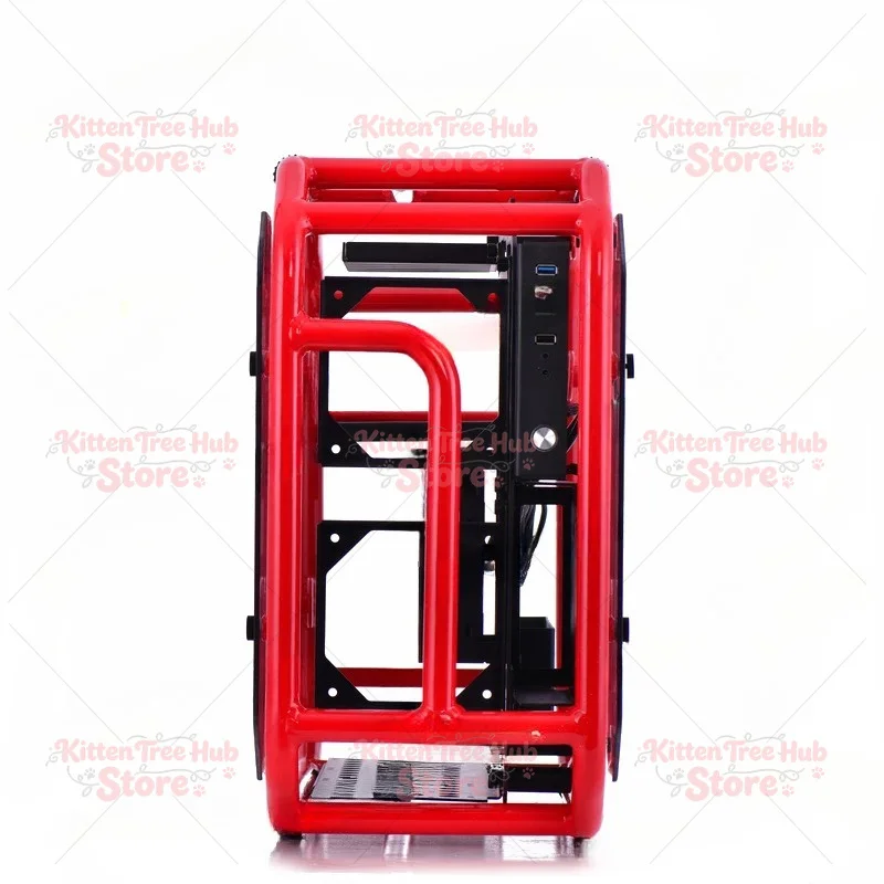High-end boutique special-shaped full-open side-through tempered glass desktop all-aluminum tube rack aluminum plate