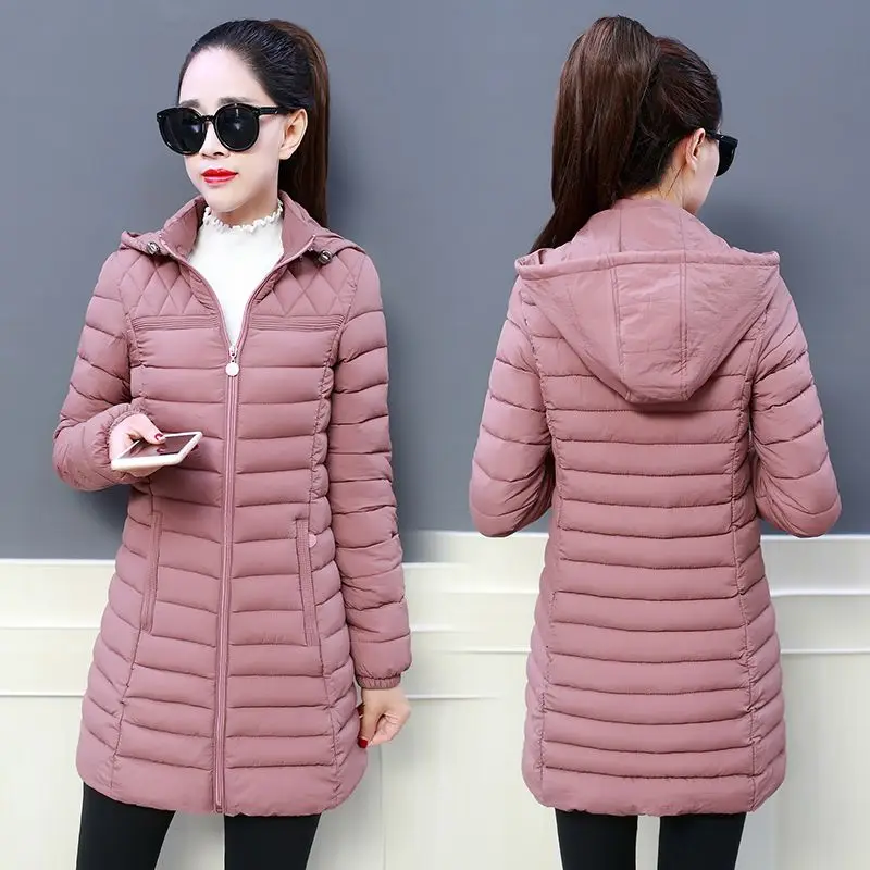 Ladies Fashion Winter Coat Women Down Cotton Hooded Jacket Woman Casual Warm Outerwear Jackets Female Girls Black Clothes PA1177