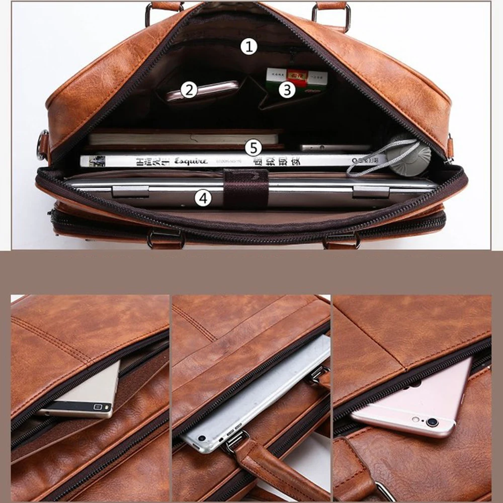 2024 New Large Capacity Men Business Bag Briefcase Bag Laptop Bag Shoulder Bags Canvas Handbags Notebook Bag messenger