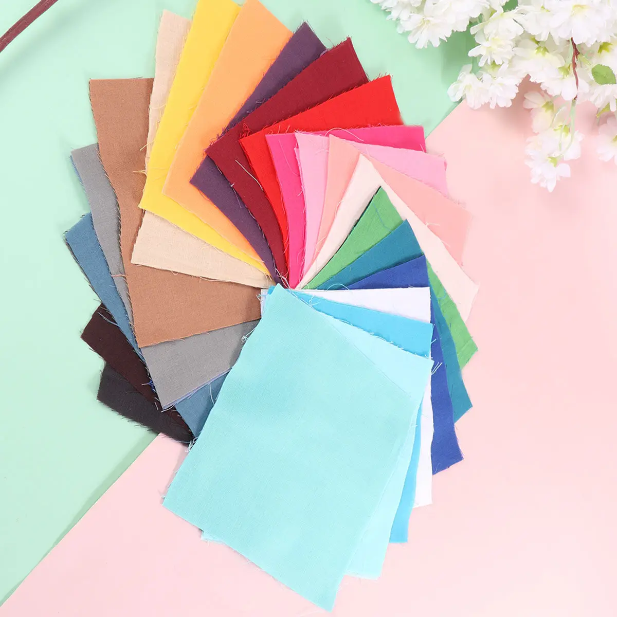 50Pcs Cross-Stitch Cotton Cloth Cotton Embroidery Fabric for Women DIY Handmade Sewing Craft Fun Learning