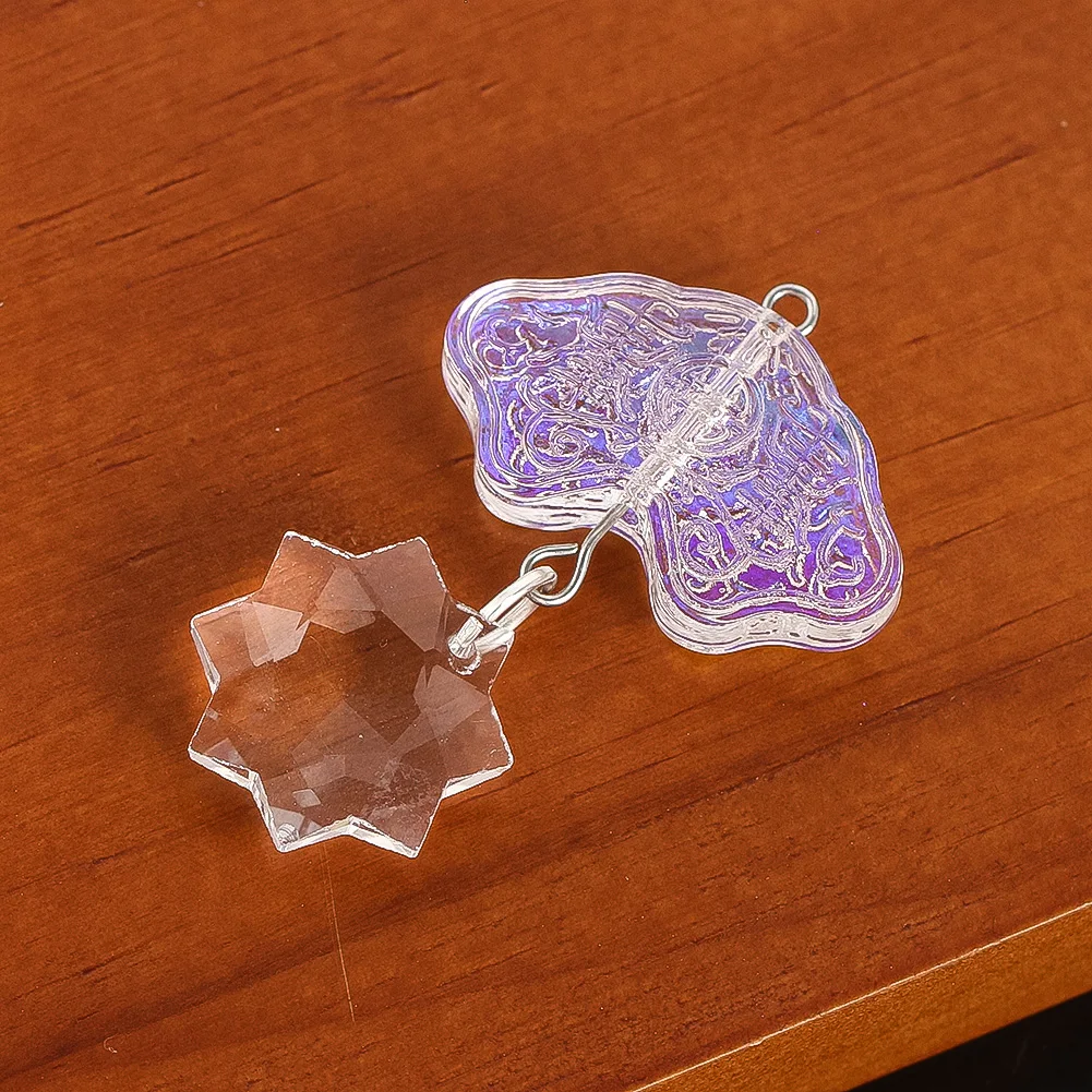 2PCS 45mm Transparent Eight-pointed Star Crystal Pendant Symbolism Auspicious Rainbow Making Home Furnishings Hanging Ornament
