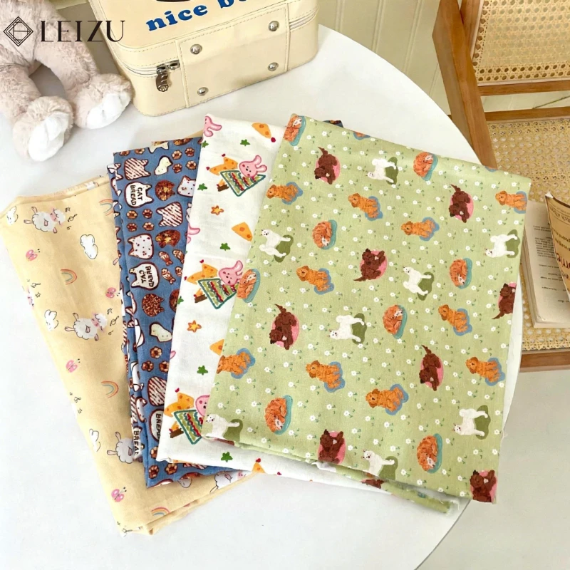 

Pure Cotton Twill Brushed Printed Fabric 100%cotton Cute Cartoon Animal Fabric for DIY Bags,Hair Accessories,Home Clothes,Pajama