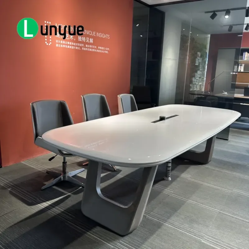 Luxury Multifunctional Oval Conference Table Geometric Art Design MDF Material for Home Office Hospital Meeting Room Modern