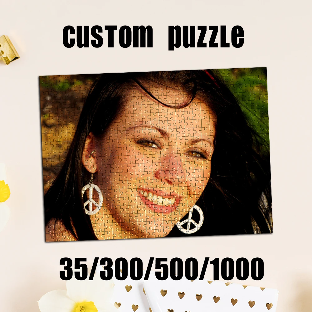 

35/300/500/1000pcs Personalized Custom Photo Puzzle portrait Customize DIY Puzzle Portrait Painting Handmade Birthday Gift