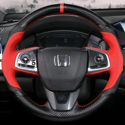 Custom DIY Car Steering Wheel Cover 100% Fit For Honda Civic 10th Gen 2016 2017 2018 Auto Interior Accessories Steering Wrap