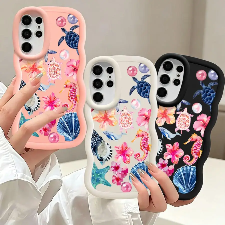 Case for Samsung Galaxy S26 S20 FE S21 S24 S22 Ultra S24+ S25+ S25 S23 Plus Soft Phone Cover Marine Creature