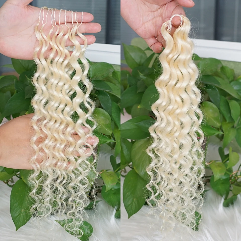 Cabello 100% Humano #613 a Granel para Trenzas Rubio Nudo Milagroso Crochet Trenzas Boho Mechas Plumas Diosas Trenzas Kisshair 6