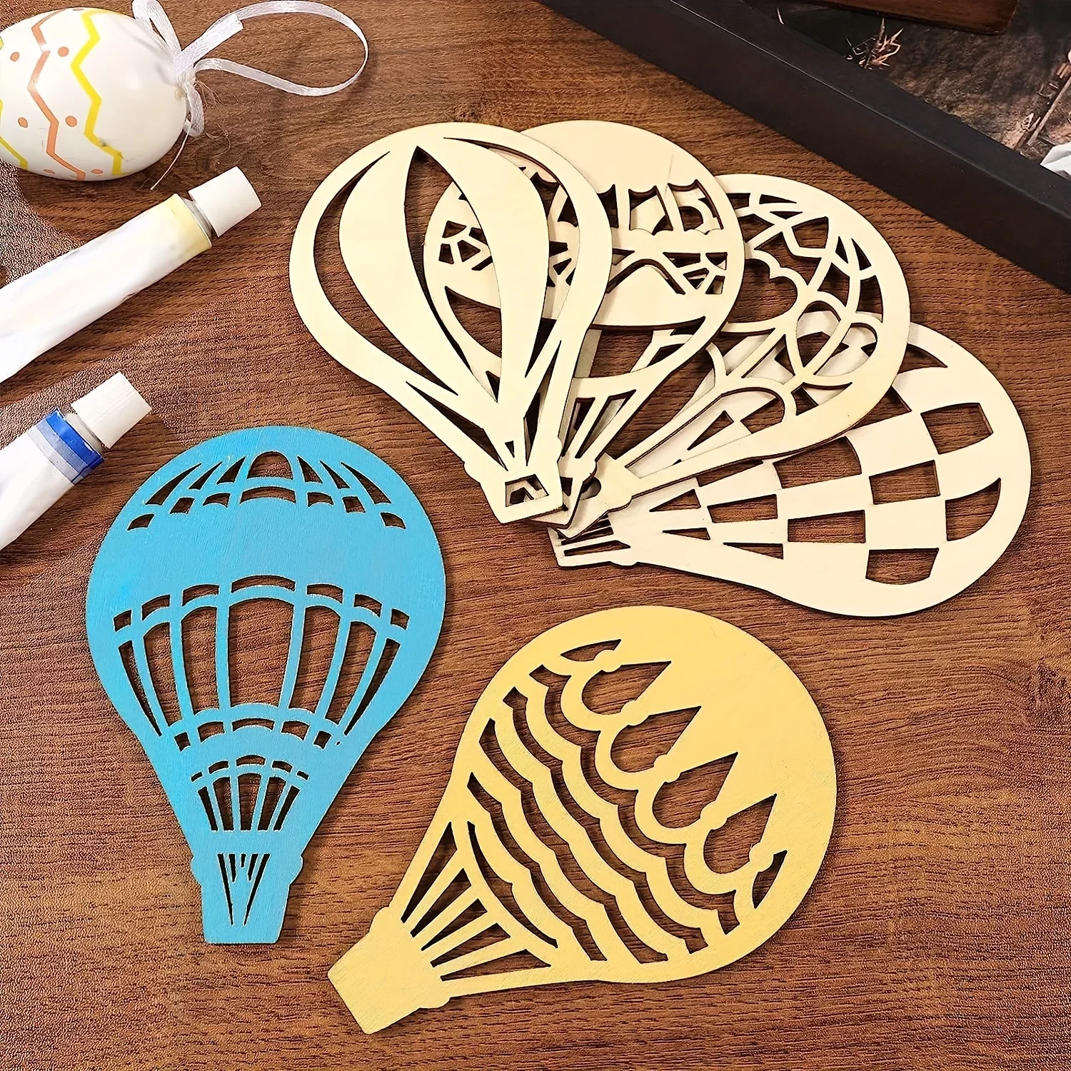 

30 Pieces Unfinished Hot Air Balloon Wooden Decorations Hot Air Balloon Wooden Cutouts For DIY Home Decorations