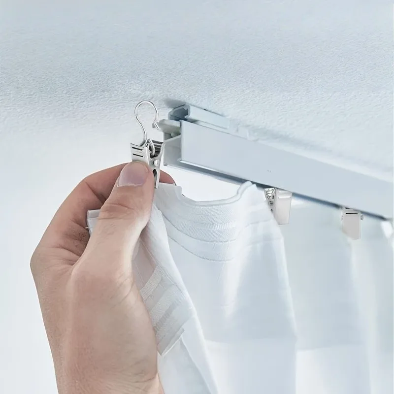 81 pcs Open Curtain Hooks, Silver Open-End Design for Small Item Hanging, Easy Slide On Rod great for Small Item Hanging