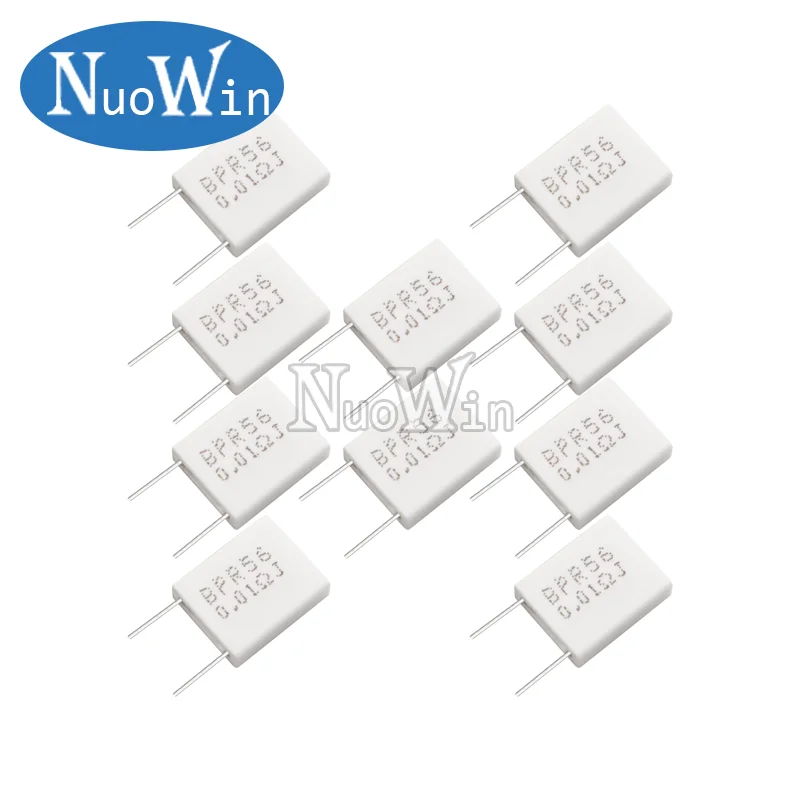 10pcs 5W Cement Resistor BPR56 Non-inductive Ceramic resistance 0.01 0.02 0.05 0.1 0.12 0.15 0.22 0.25 0.3 0.47 0.5 ohm 0.1R