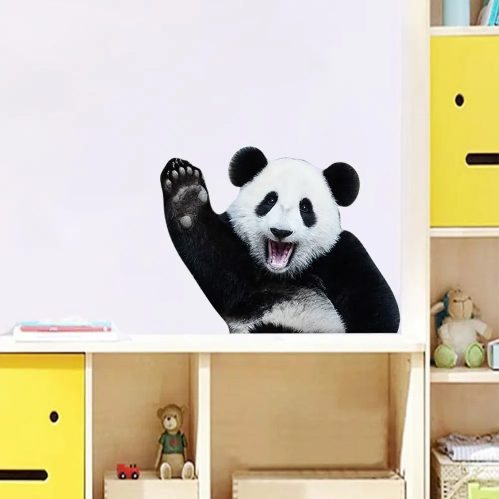 Funny Cute Panda Wall Sticker Cartoon Waterproof Panda Wallpaper Removable Window Animal Decals Home Decor