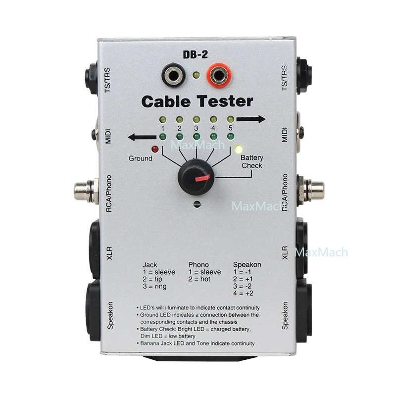 DB-2 Tester di linea Strumento di test del segnale del cavo audio Tester di linea di ingegneria audio Tester di linea multifunzione