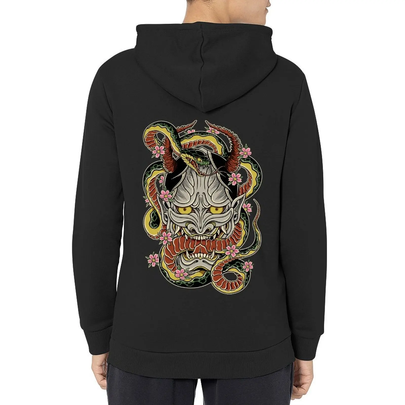 

Japanese Serpent Demon Tee Hoodie winter clothes autumn graphic t shirts men aesthetic clothing big size hoodie
