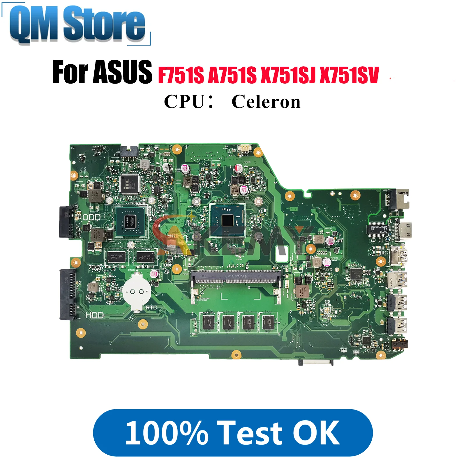 

X751SJ Материнская плата для ноутбука ASUS VivoBook X751SJ F751S A751S X751SV X751S Материнская плата с процессором Celeron 100% tests OK быстрая доставка