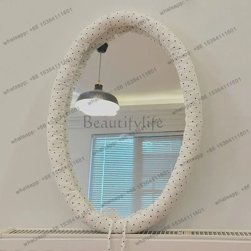 ld Oval Custom Mirror Dressing Table Bathroom Standing Modern Korean Style Mirror Frame Sticker Espelhos   Decorations