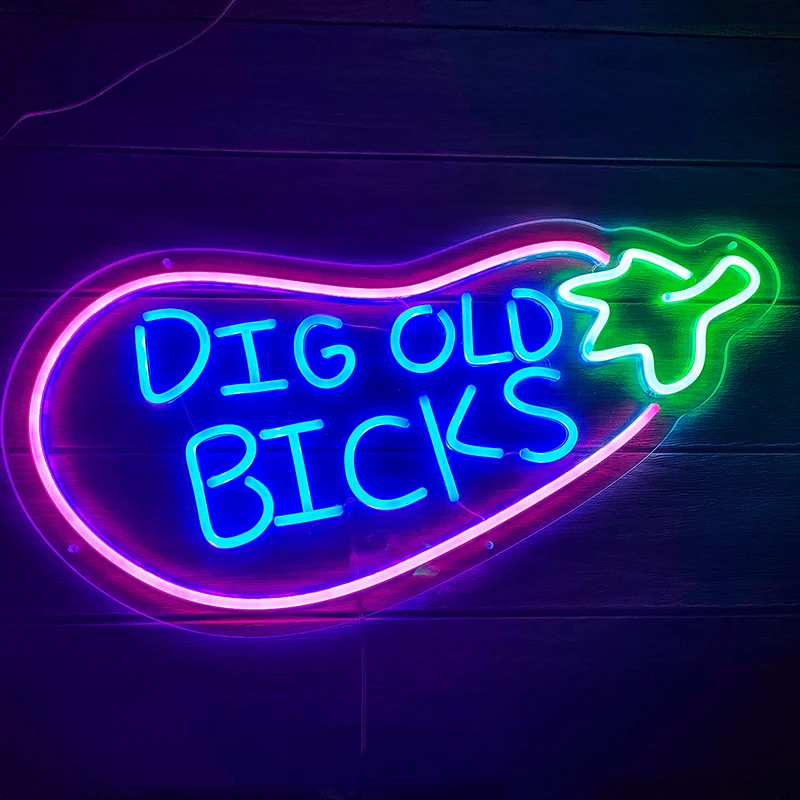 

Custom Neon Sign Dig Old Bicks LED Neon Light, Restaurant Bar Club, Man Cave Wall Decoration, Home Room Aesthetic Art Decoration