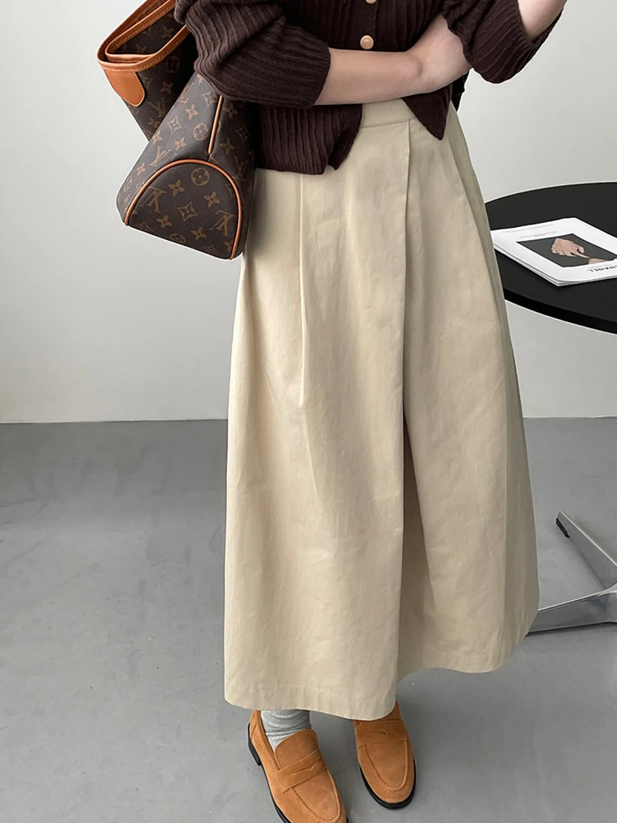 

i Color Asymmetrical Pleated Umbrella Skirt A-Line High Waist Faionable f Skirt Beautiful Skirt Premium Quali