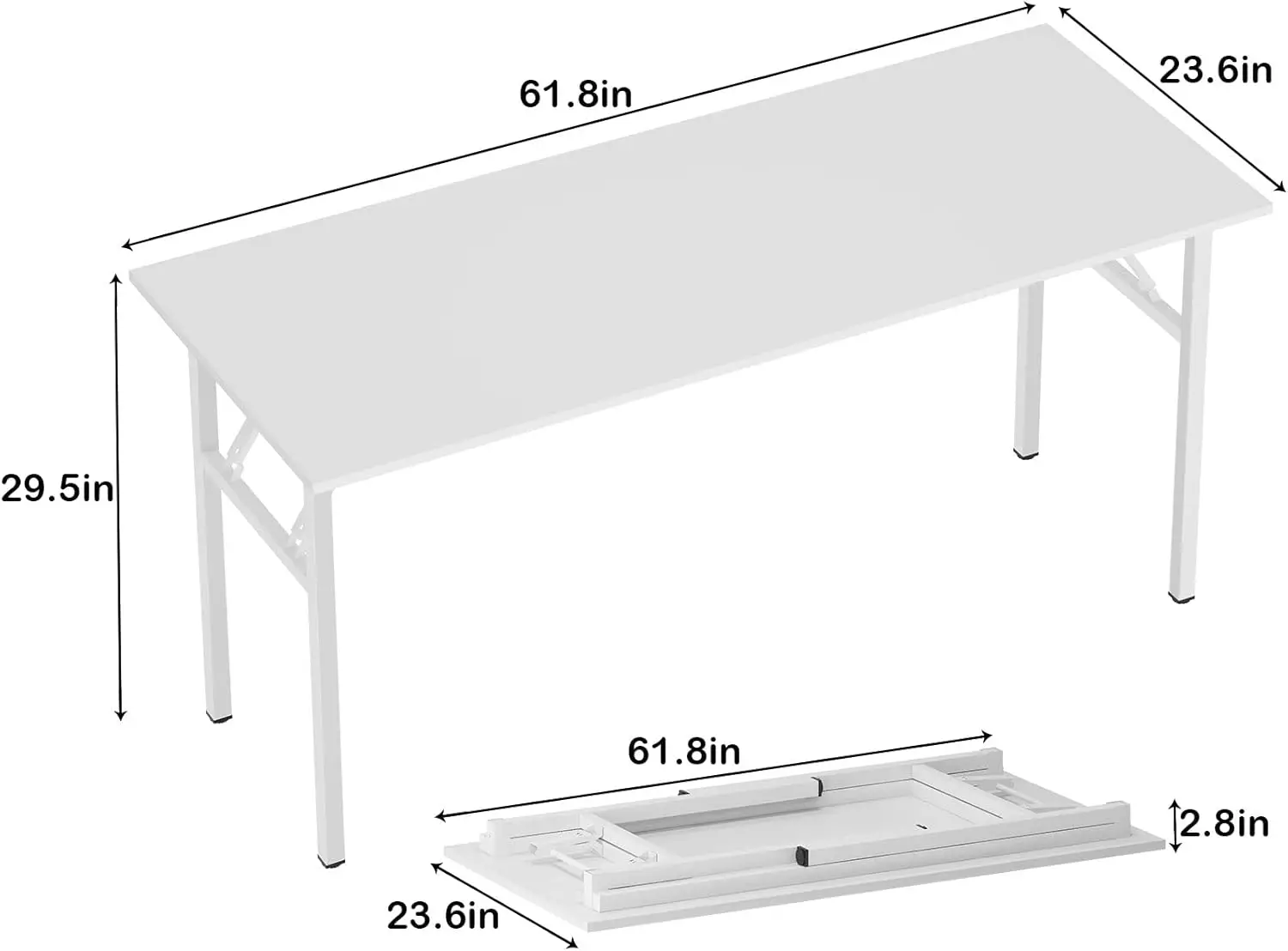 Computer Desk 62 Hes Office Desk Computer Table Study Writing Desk Workstation For Home Office Metal Frame Folding Table,