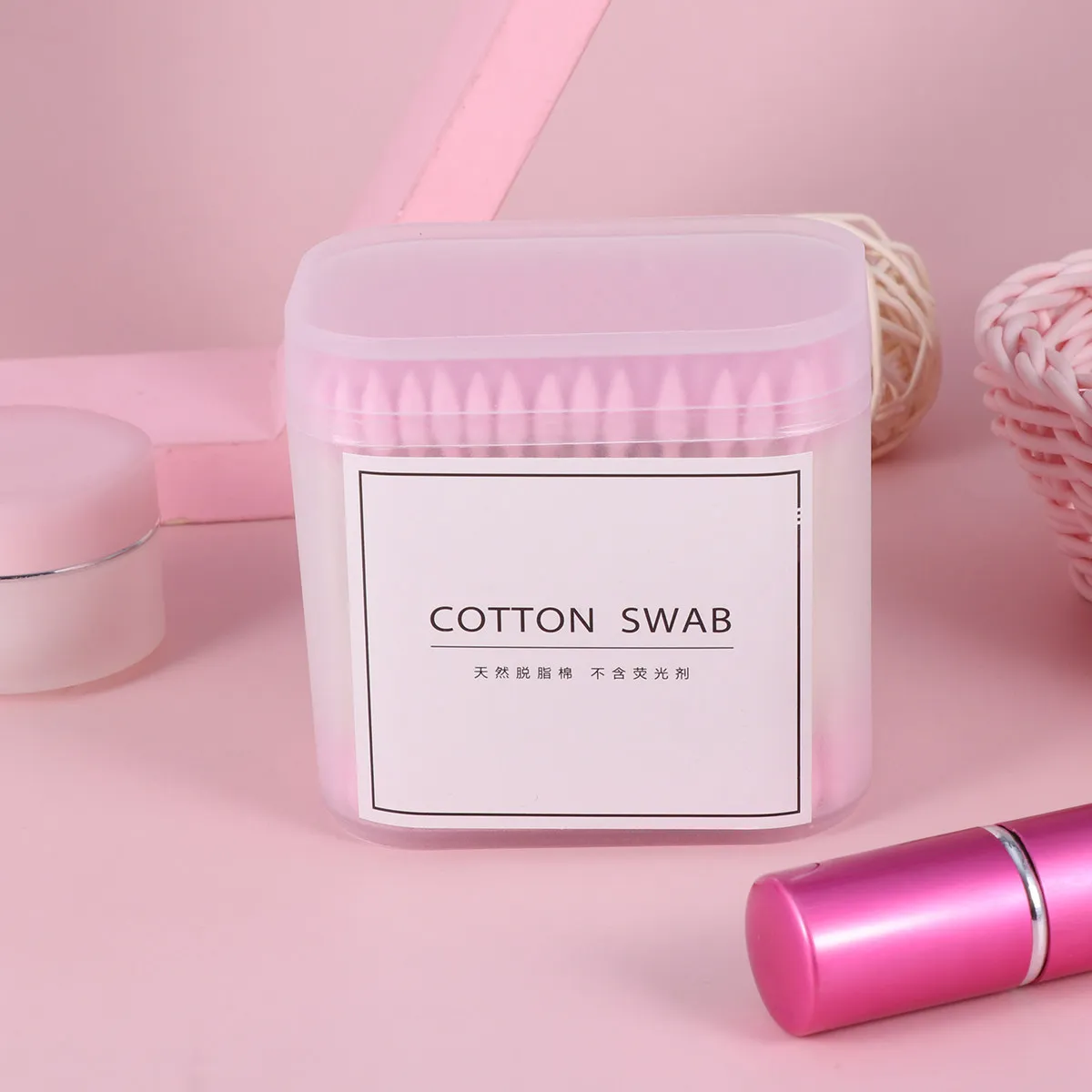 2Packs Cotton Buds Double Head Makeup Cotton Swabs Compact Tip Disposable Cleaning Tool Multipurpose Beauty Accessories Ear