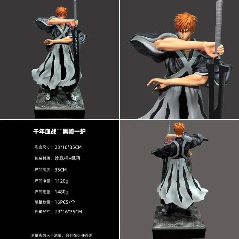 

Bleach Blood War Ichigo Kurosaki Dual Swords Gk Figure Desktop Decor Statue Anime Collectible Trendy Toy Gift For Anime Fans