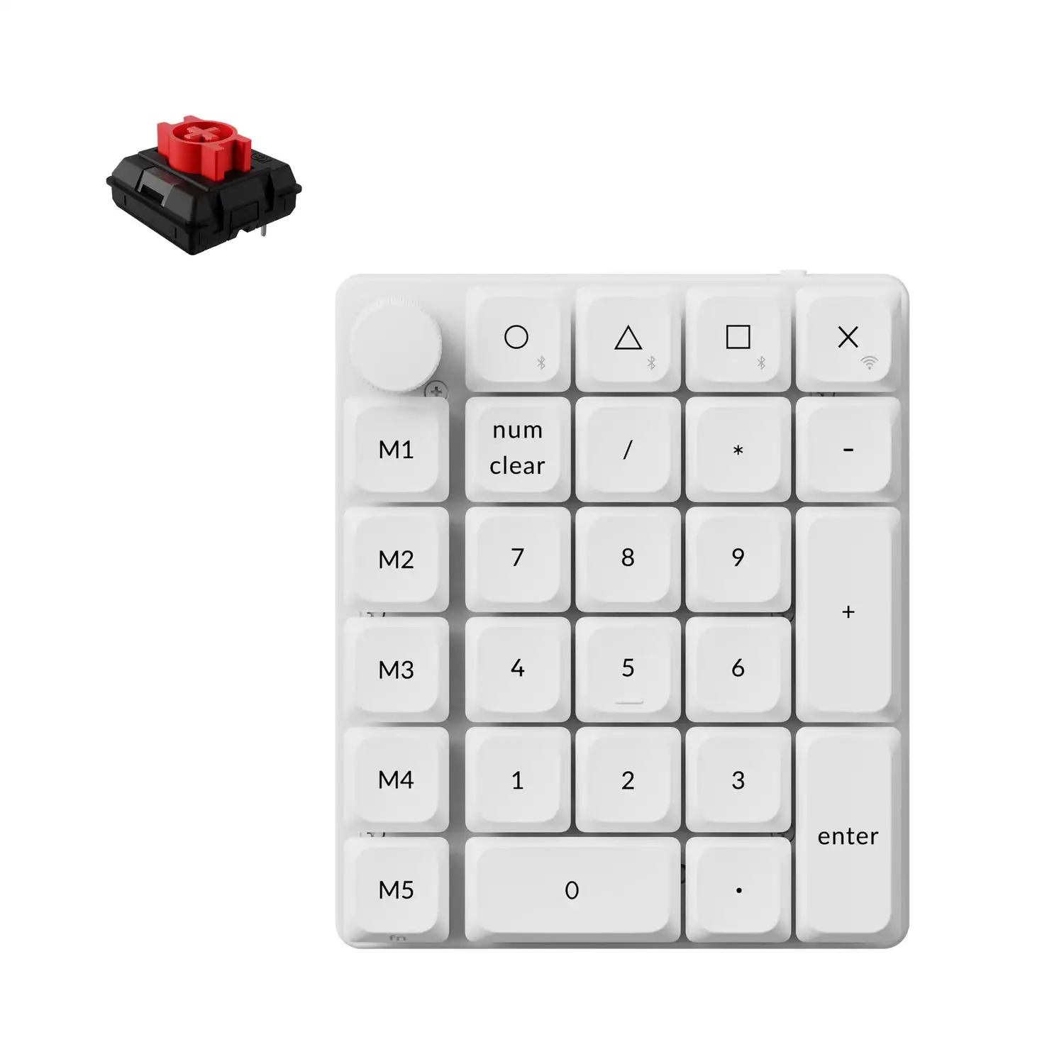 Keychron K0 Max ホワイト/レトロ QMK ワイヤレスカスタムナンバーパッド 吸音フォーム ホットスワップ対応 ロープロファイルメカニカルスイッチ