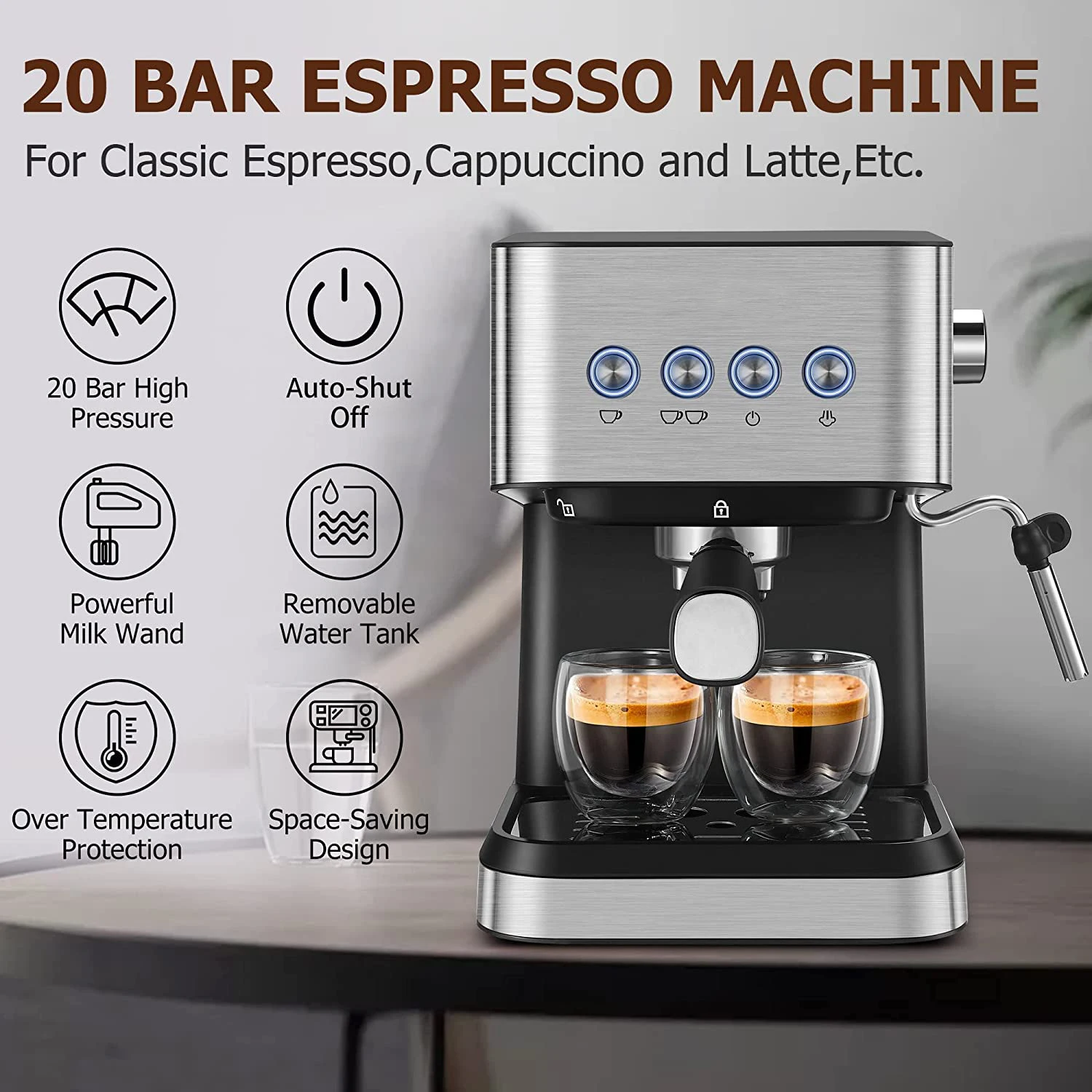 XEOLEO włoski półautomatyczny ekspres do kawy Espresso 20Bar ekspres do kawy Cappuccino ekspres do baniek mleko Kafemaschine Cafeteras