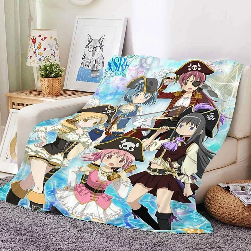 Sofa Blankets for Winter A-Madoka A-Magica Fleece Microfiber Bedding King Size Warm Bed Camping Fleece Fluffy Soft Blankets