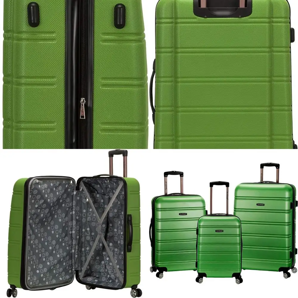 

Green 3-Piece Hardside Spinner Luggage Set - Expandable, 20/24/28 Inch by Rockland Melbourne
