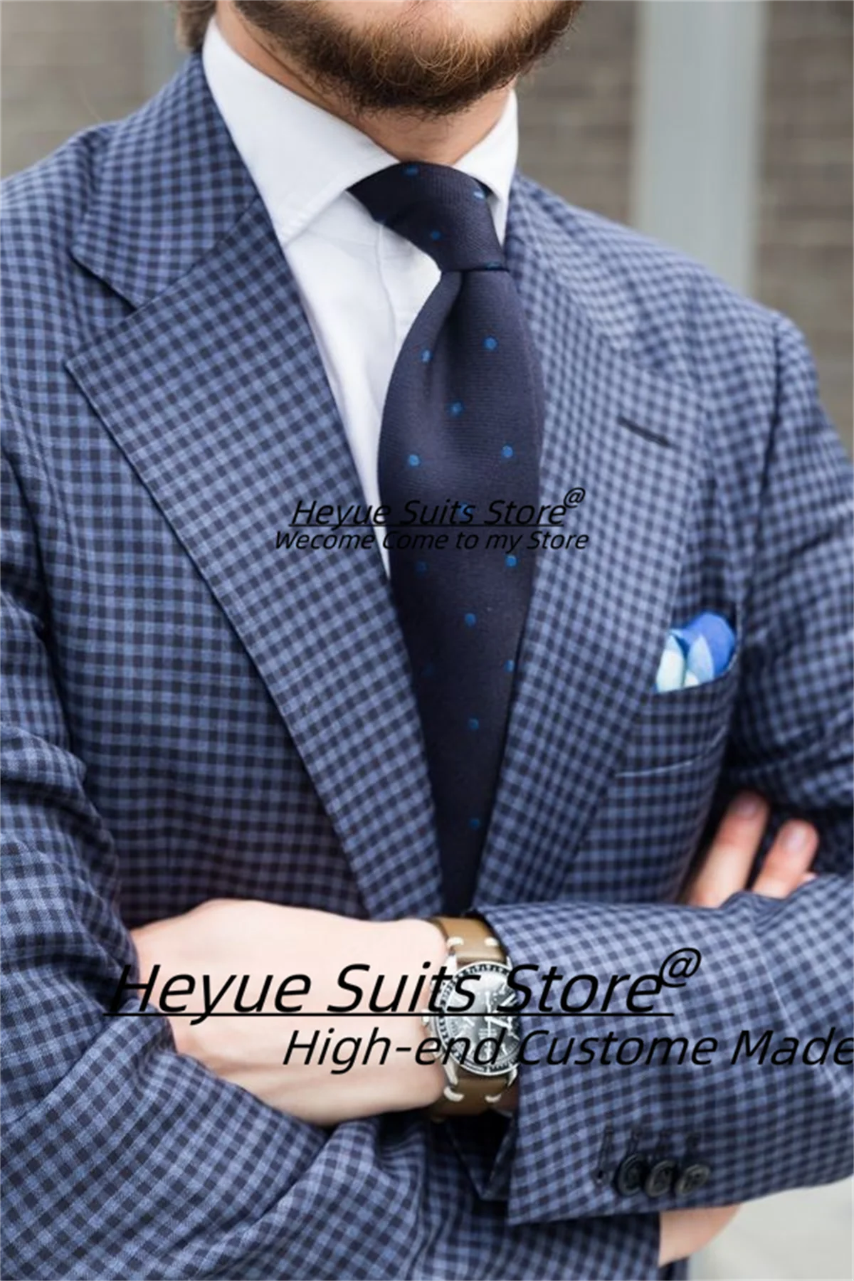Business Formal Plaid Men Suits Customized Slim Fit Notched Lapel Groom Wedding Tuxedos2Pcs Sets Male Formal Blazers Ropa Hombre