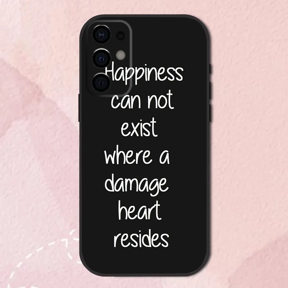 Sad depression Black Word Aesthetic Phone Case For Samsung S24,S21,22,23,30,Ultra,S20,Plus,Fe,Lite,Note,10,9,5G Black Soft Cover