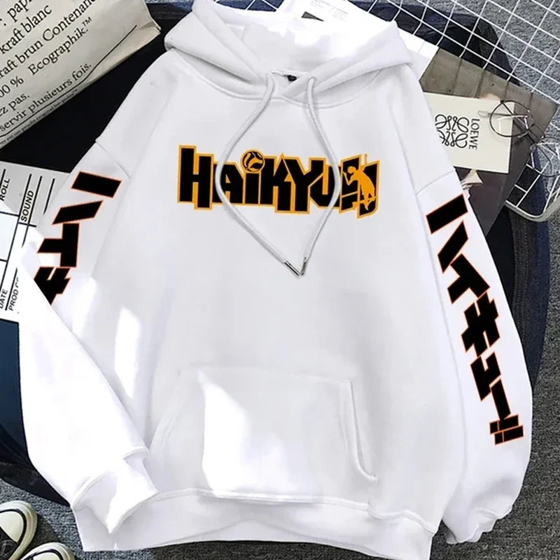 Japan Anime Haikyuu Manga Prints Hoodies Mens Fashion Hoody Hip Hop Fleece Sweatshirts Crewneck Pullovers Cute Clothing Pullover