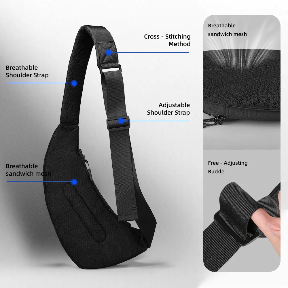 Heroic Knight Durable Sling Bag For Man Light X-pac Fabric Crossbody Bag Waterproof Travel Chest Shoulder Bag Casual Waist Pack