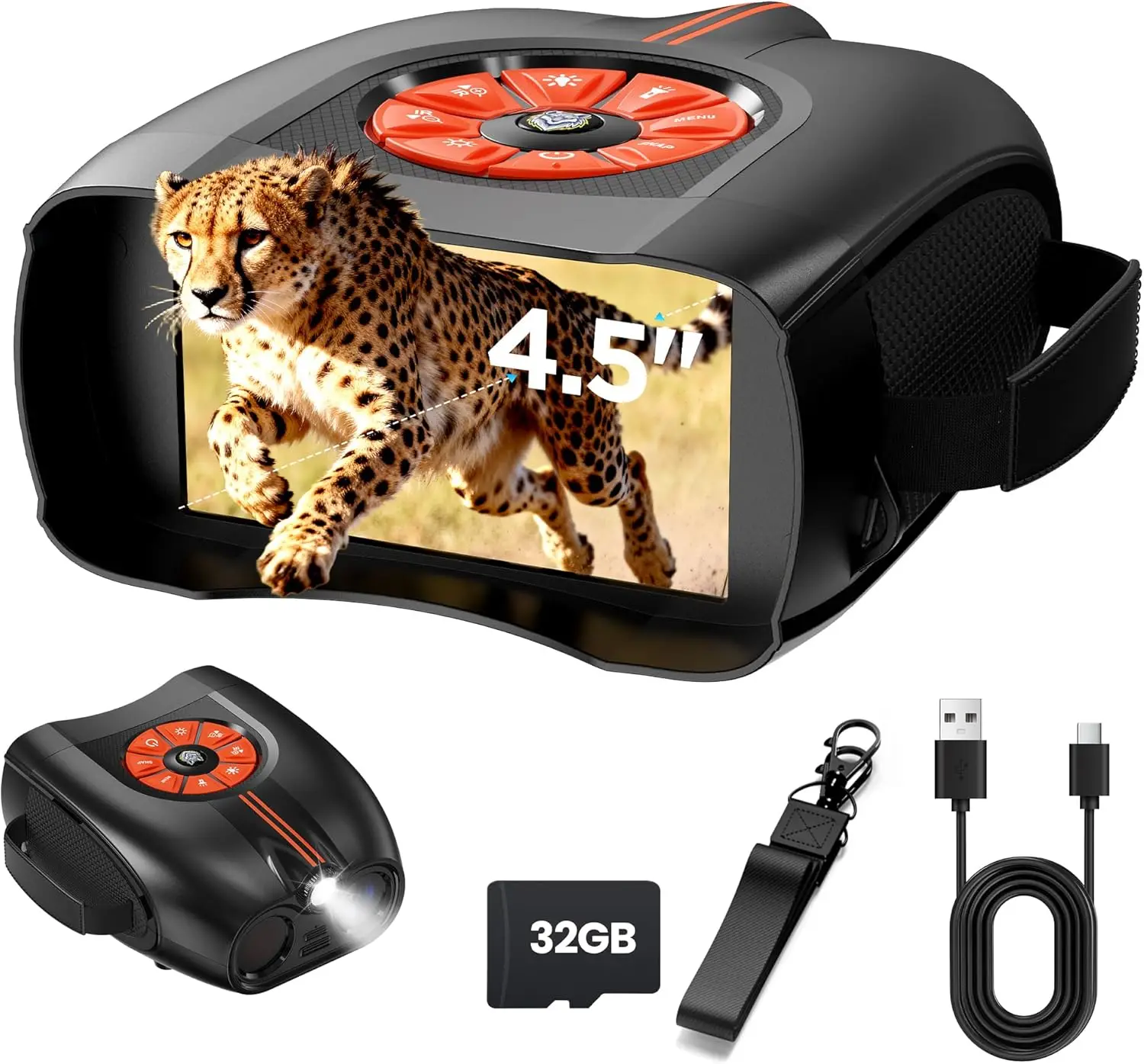 

4K Night Vision Goggles for Adults with 10X Zoom, 4.5" IPS Screen - Perfect Gift for Men and Camping